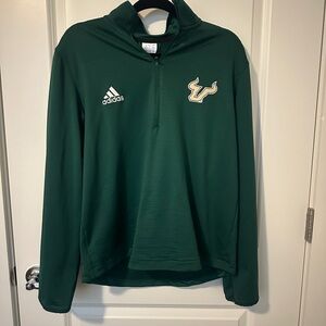USF Adidas Green Quarter-Zip Pullover